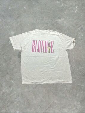 ☀️ Blondie Rock Band Graphic Tee Mens Size L White/Pink